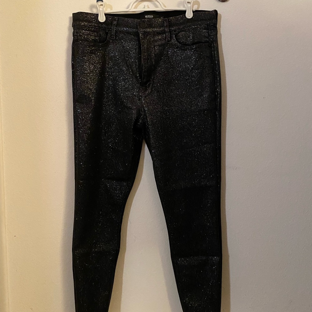Hudson Jeans Black Sparkle Pants
